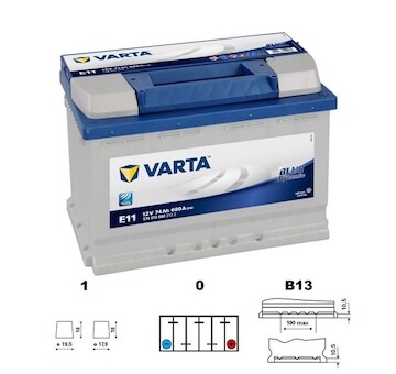 autobaterie VARTA  Blue dynamic            74Ah   12V   680A     278x175x190