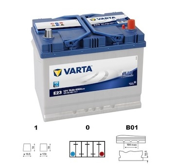 autobaterie VARTA  Blue dynamic  Asia   70Ah   12V    630A    261x175x220   