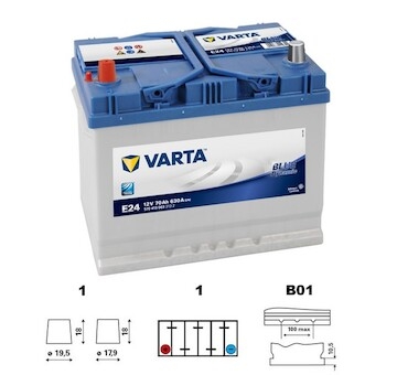 autobaterie VARTA  Blue dynamic  Asia   70Ah   12V    630A    261x175x220 LEVÁ 