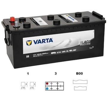 autobaterie VARTA  Promotive BLACK 120Ah  12V   680A     513x189x223