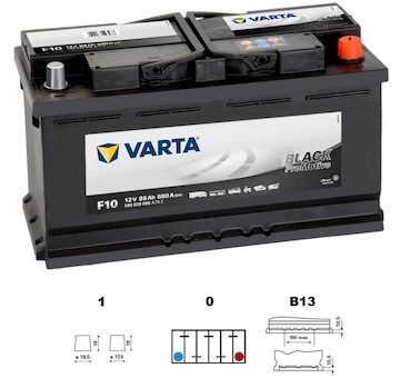 autobaterie VARTA  Promotive BLACK  88Ah  12V   680A     353x175x190