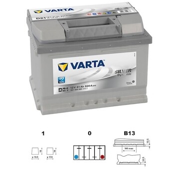 autobaterie VARTA  Silver dynamic          61Ah   12V   600A     242x175x175