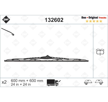 lišta stěrače 600 mm SWF   sada 2 ks