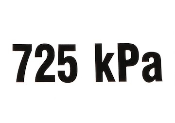 značka 725 kPa samolepka