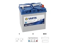 autobaterie VARTA  Blue dynamic  Asia   60Ah   12V    540A    232x173x225  